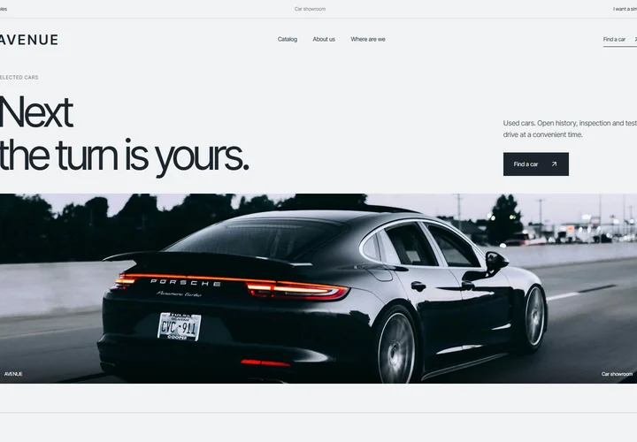 First screen of the site AVENUE
