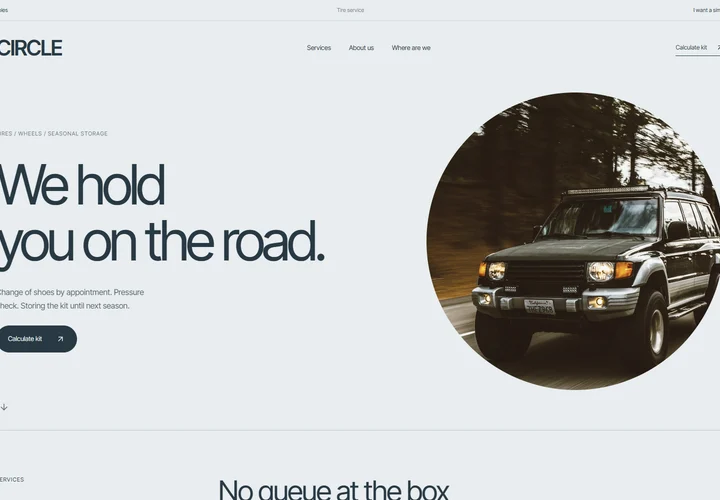 First screen of the site CIRCLE