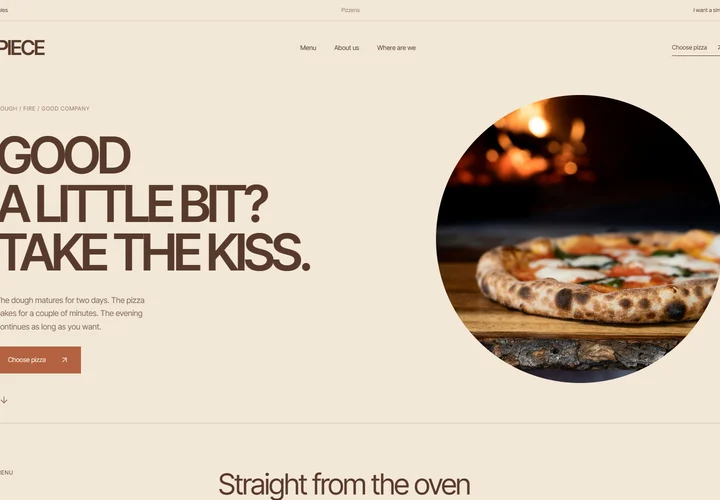 First screen of the site PIECE