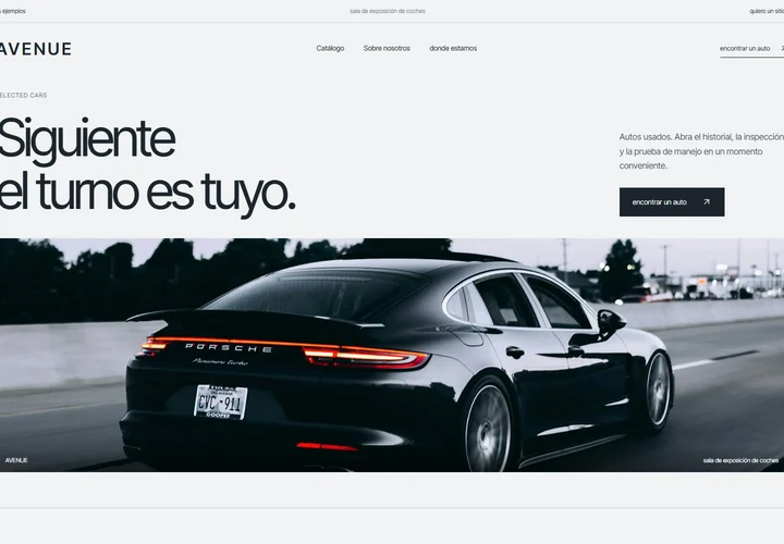 Primera pantalla del sitio. AVENUE