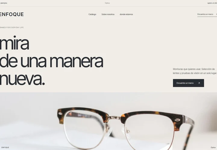 Primera pantalla del sitio. ENFOQUE