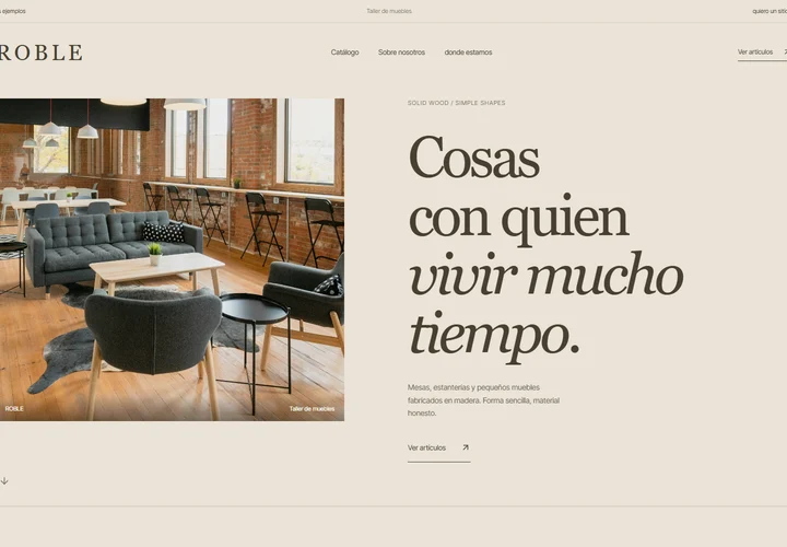Primera pantalla del sitio. ROBLE