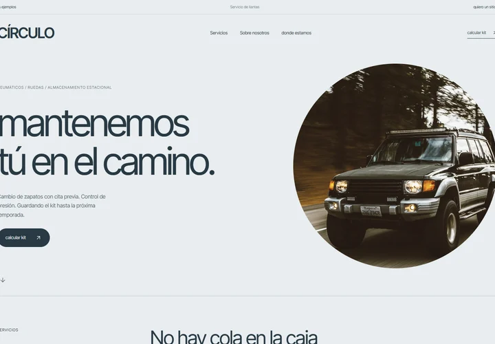 Primera pantalla del sitio. CÍRCULO
