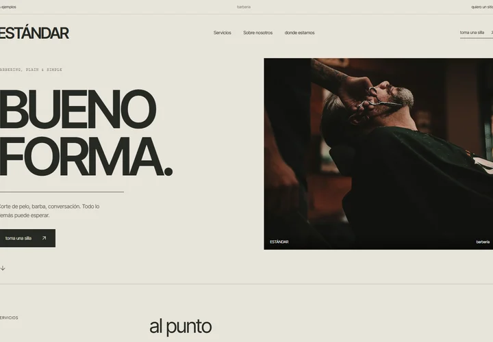 Primera pantalla del sitio. ESTÁNDAR