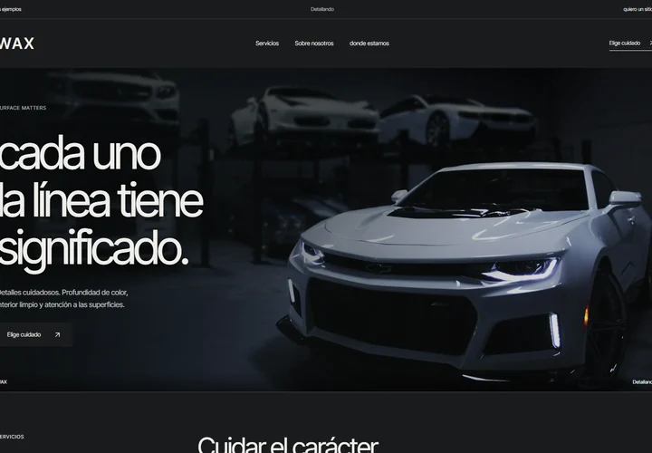 Primera pantalla del sitio. WAX
