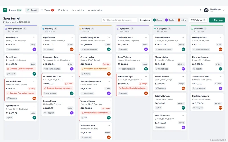 CRM demo for repair studio