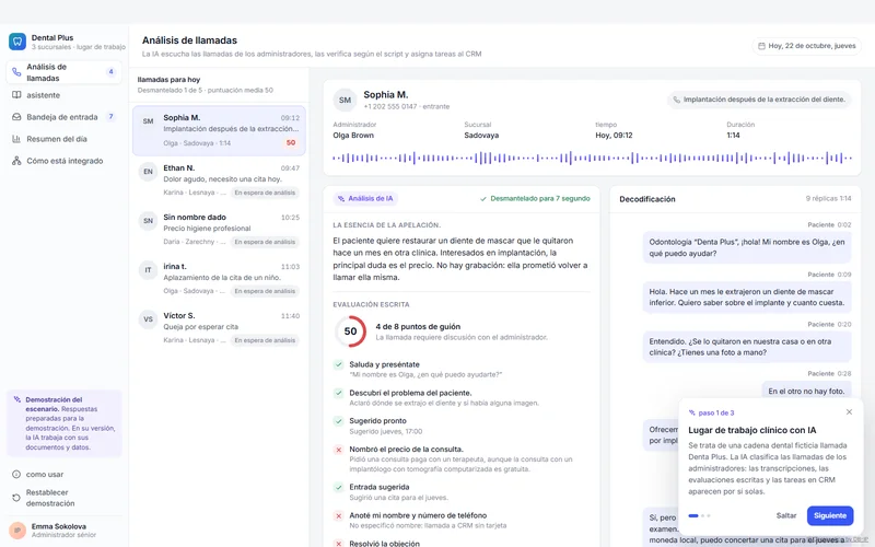 Demostración de IA en el trabajo de una clínica